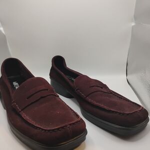 Women's Burgundy Platform Loafers